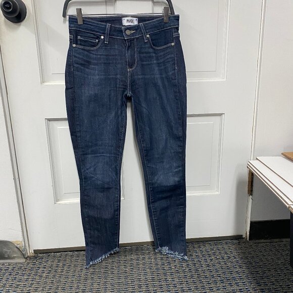 PAIGE Ankle  Frayed Angled cuff Jeans Size 27 - Picture 1 of 7